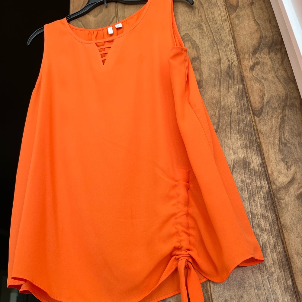 Cato Sleeveless Bright Orange Top Side Tie